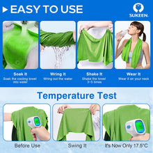 Charger l'image dans la galerie, 4 Pack Cooling Towels (40"X 12"), Cooling Neck Wraps, Soft Ice Towel | Lightweight,Absorb Moisture,Long Last,Mesh Breathable for Sports,Outdoors,Yoga,Tennis,Golf,Running,Gym,Camping,Campus,Travel