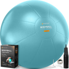 Charger l'image dans la galerie, Exercise Ball – Yoga Ball for Pilates & Fitness - Birthing for Pregnancy, Stability, Core, Balance, Therapy for Physical Rehab, Workout for Home Gym & Office Chair, Fast Pump Included