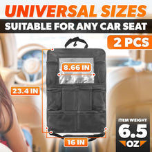 Charger l'image dans la galerie, 2 Pcs Hanging Seat Organizer for Backseat with 9 Large Pockets | Back Seat Car Organizer 2 Pack, 23.4X16", Clear Tablet Slot, Adjustable Straps, Water-Resistant Polyester, Tool-Free Install