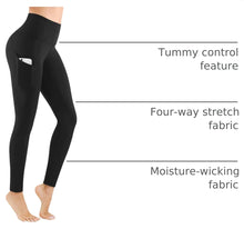 Charger l'image dans la galerie, High Waist Yoga Pants Women with Pockets Workout Leggings | Tummy Control Leggings for Women,Non See-Through,4 Way Stretch,Breathable Fabric,Compression Leggings