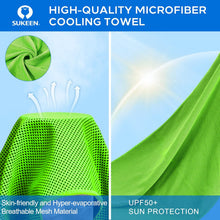 Charger l'image dans la galerie, 4 Pack Cooling Towels (40"X 12"), Cooling Neck Wraps, Soft Ice Towel | Lightweight,Absorb Moisture,Long Last,Mesh Breathable for Sports,Outdoors,Yoga,Tennis,Golf,Running,Gym,Camping,Campus,Travel