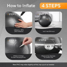 Charger l'image dans la galerie, Exercise Ball – Yoga Ball for Pilates & Fitness - Birthing for Pregnancy, Stability, Core, Balance, Therapy for Physical Rehab, Workout for Home Gym & Office Chair, Fast Pump Included