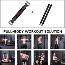 Charger l'image dans la galerie, Portable Home Gym Set with Workout Bar, Bench Press Set, Squat Resistance Band, Door Anchor and More-Full Body Workout Equipment to Build Muscle and Shape Body