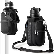 Charger l'image dans la galerie, Magnetic Water Bottle Holder Gym Water Bottle Carrier Bag W/ Phone Pocket Handle Shoulder Strap 6 Built-In Magnets Water Bottle