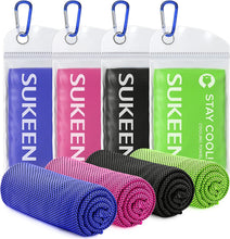 Charger l'image dans la galerie, 4 Pack Cooling Towels (40"X 12"), Cooling Neck Wraps, Soft Ice Towel | Lightweight,Absorb Moisture,Long Last,Mesh Breathable for Sports,Outdoors,Yoga,Tennis,Golf,Running,Gym,Camping,Campus,Travel
