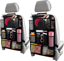 Charger l'image dans la galerie, 2 Pcs Hanging Seat Organizer for Backseat with 9 Large Pockets | Back Seat Car Organizer 2 Pack, 23.4X16", Clear Tablet Slot, Adjustable Straps, Water-Resistant Polyester, Tool-Free Install
