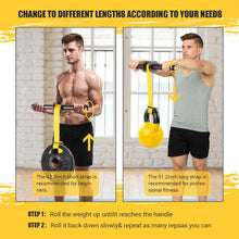 Charger l'image dans la galerie, Forearm Strengthener and Wrist Roller, Ultra-Strong Nylon Webbing | Adjustable 43.3" &amp; 51.2" Length with Dual Buckles, Quick Locking Mechanism, Anti-Slip Grip Handles for Strength Training
