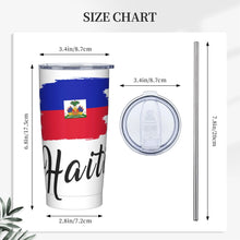 Charger l'image dans la galerie, Tumbler Drapeau Haïti 20oz – Mug Isotherme avec Paille &amp; Couvercle Anti-Fuite
