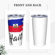 Charger l'image dans la galerie, Tumbler Drapeau Haïti 20oz – Mug Isotherme avec Paille &amp; Couvercle Anti-Fuite
