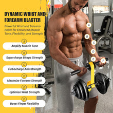 Charger l'image dans la galerie, Forearm Strengthener and Wrist Roller, Ultra-Strong Nylon Webbing | Adjustable 43.3" &amp; 51.2" Length with Dual Buckles, Quick Locking Mechanism, Anti-Slip Grip Handles for Strength Training

