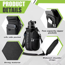 Charger l'image dans la galerie, Magnetic Water Bottle Holder Gym Water Bottle Carrier Bag W/ Phone Pocket Handle Shoulder Strap 6 Built-In Magnets Water Bottle
